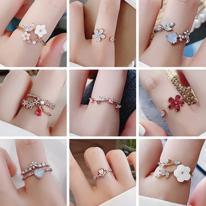 Crystal Zircon Rings Butterfly  Jewelry Gift