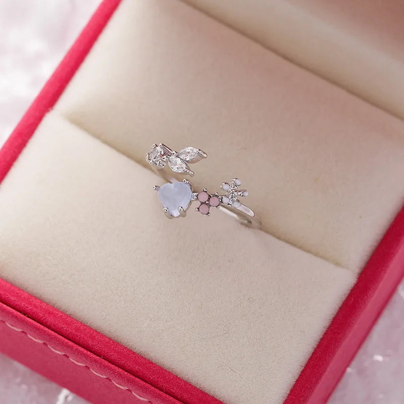 Crystal Zircon Rings Butterfly  Jewelry Gift