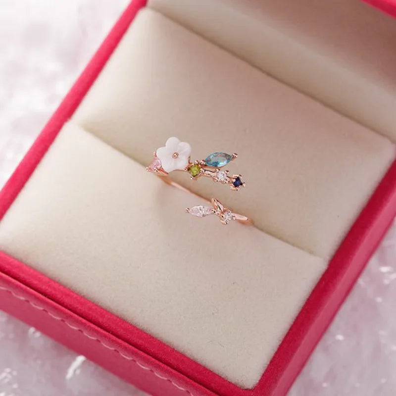 Crystal Zircon Rings Butterfly  Jewelry Gift