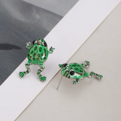 Funny Green Frog Ear Clip Earrings Girls Party Jewelry Gift