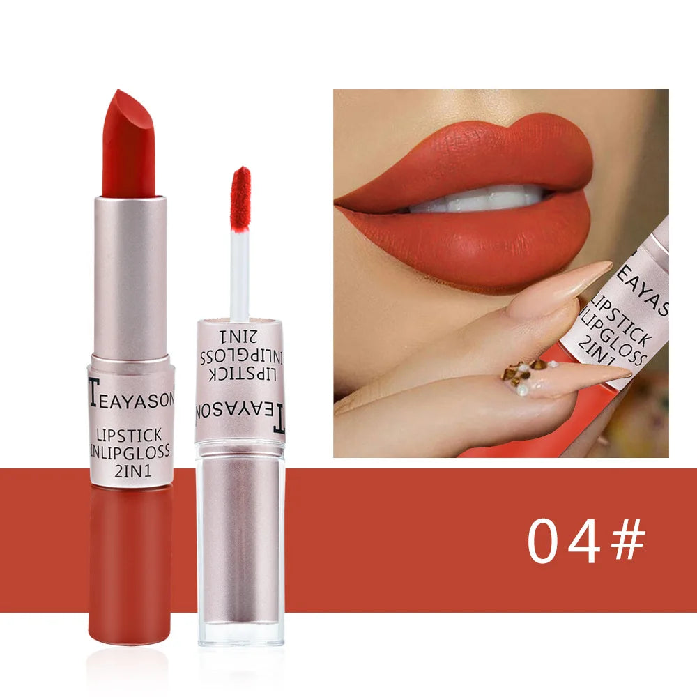 Lasting Velvet Matte Lipstick Double Head Lip Gloss