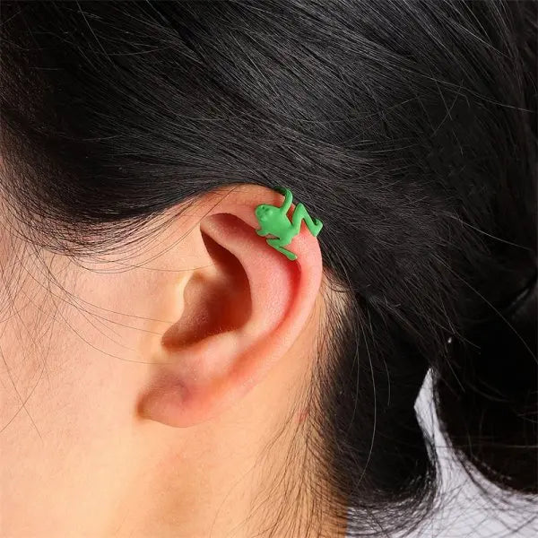 Funny Green Frog Ear Clip Earrings Girls Party Jewelry Gift