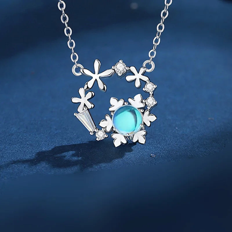 Snowflake Zircon Necklace For Women Men  Jewelry