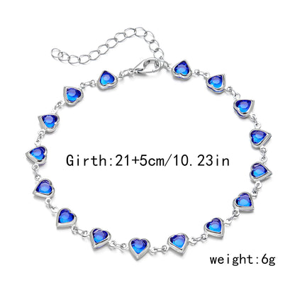 Love Heart Crystal Colorful Anklet Butterfly Daisy Foot Leg  Jewelry