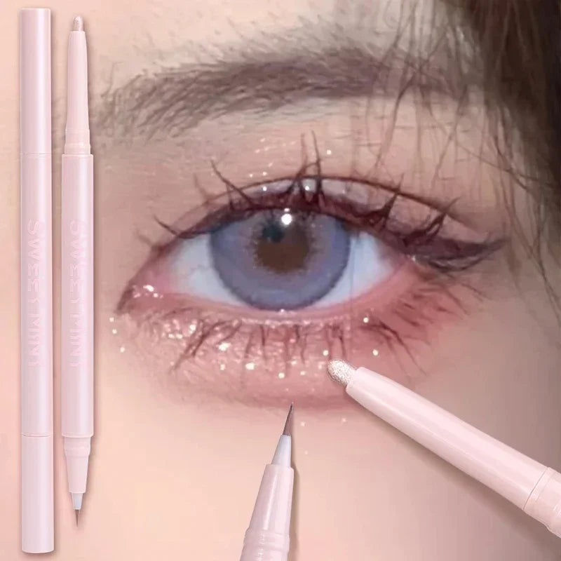 Mulitfuntional Double Ended Lying Silkworm Pencil Highlighter