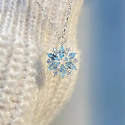 Snowflake Zircon Necklace For Women Men  Jewelry