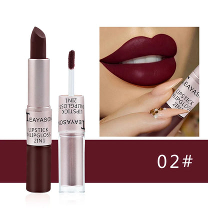 Lasting Velvet Matte Lipstick Double Head Lip Gloss