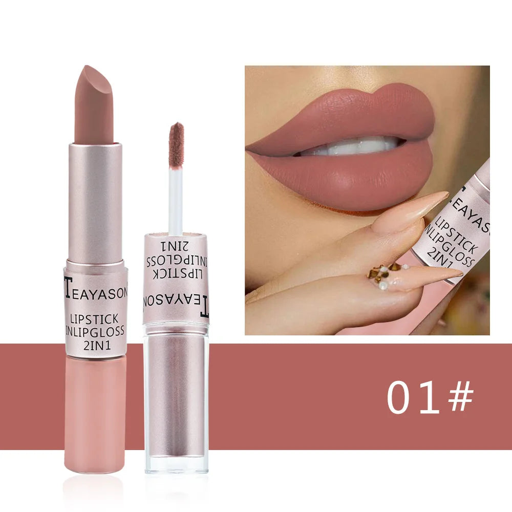 Lasting Velvet Matte Lipstick Double Head Lip Gloss