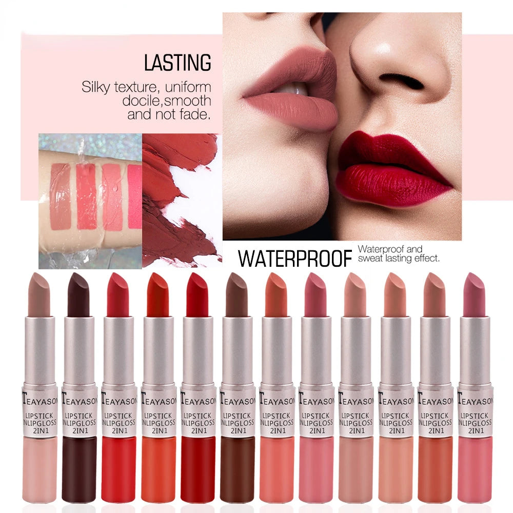 Lasting Velvet Matte Lipstick Double Head Lip Gloss