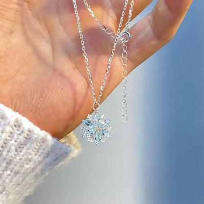 Snowflake Zircon Necklace For Women Men  Jewelry