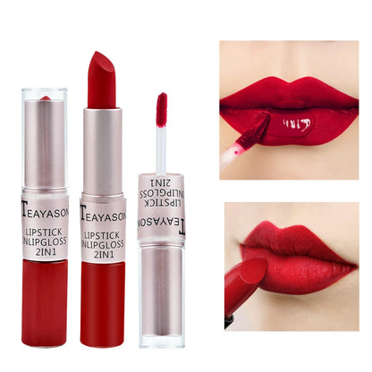 Lasting Velvet Matte Lipstick Double Head Lip Gloss