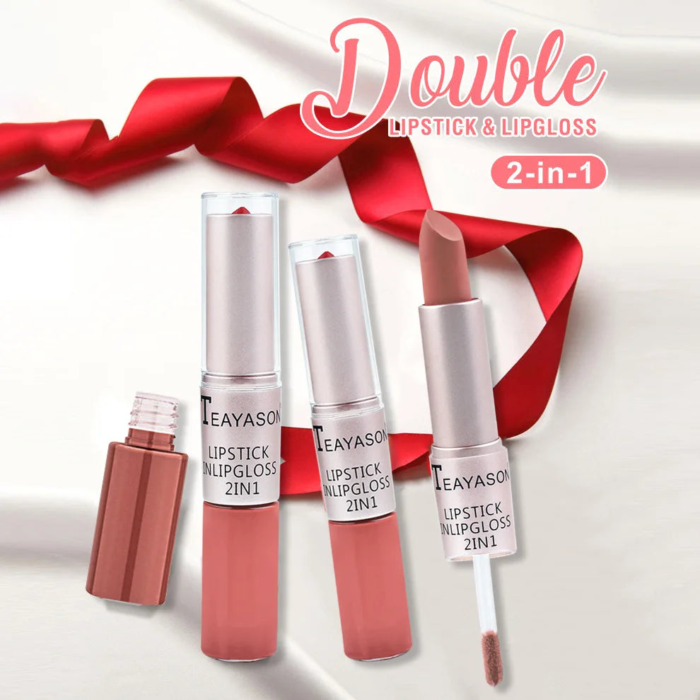 Lasting Velvet Matte Lipstick Double Head Lip Gloss