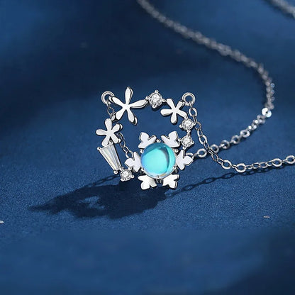 Snowflake Zircon Necklace For Women Men  Jewelry