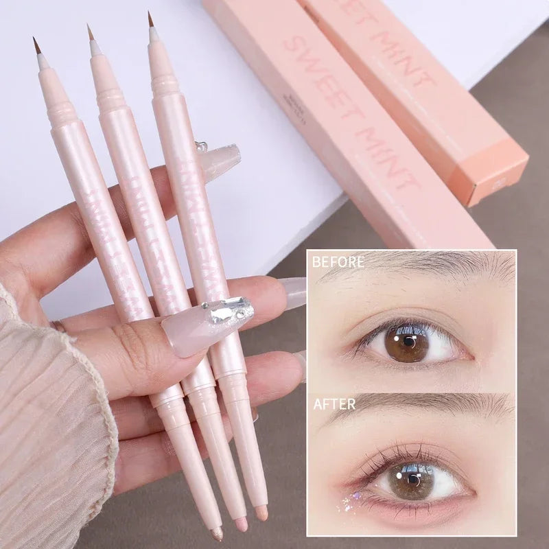 Mulitfuntional Double Ended Lying Silkworm Pencil Highlighter