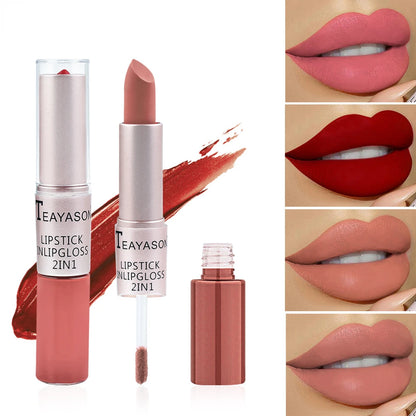 Lasting Velvet Matte Lipstick Double Head Lip Gloss