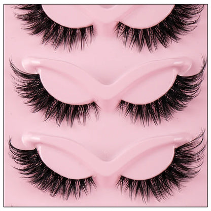 5 Pairs Cat Eye Lashes Faux  long Manga Lashes Makeup