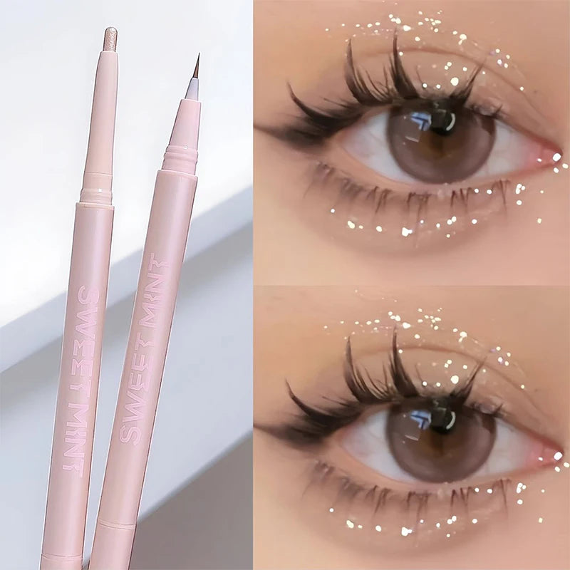 Mulitfuntional Double Ended Lying Silkworm Pencil Highlighter